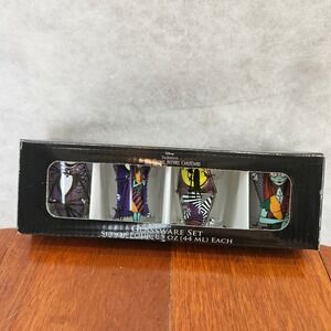 Disney Nightmare Before Christmas Glassware Set of 4‎ 1.5oz Shot Glasses New